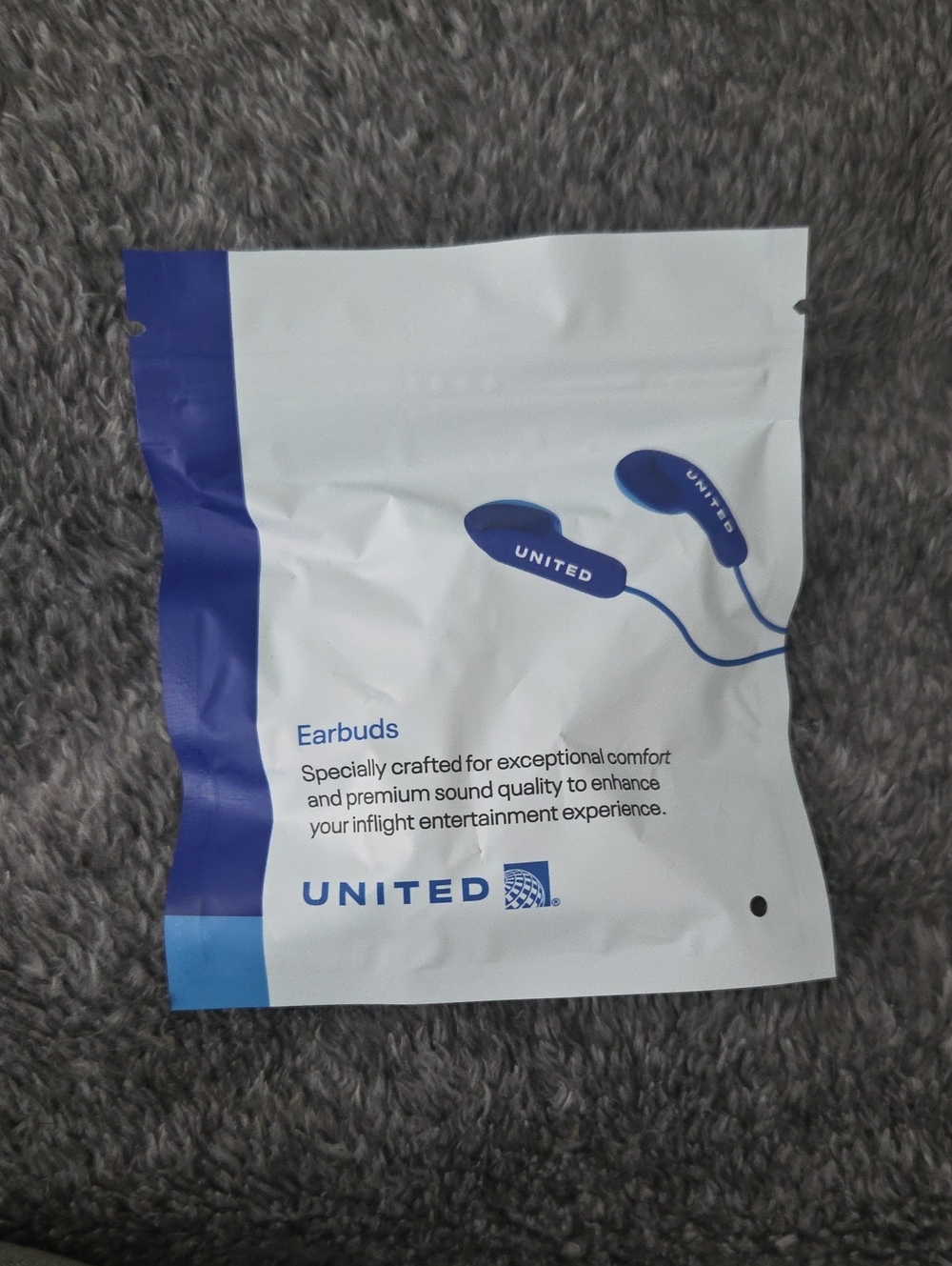 United Blue In-Ear Earbuds — Comfortable Travel Headphones